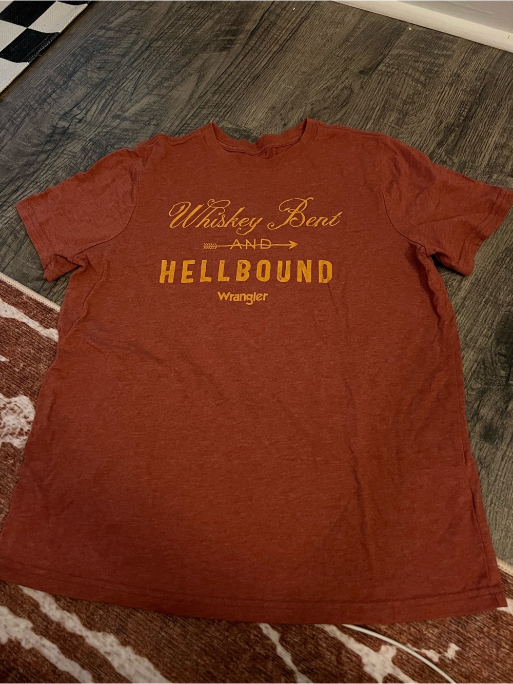 Wrangler Whiskey Bent and Hellbound Graphic T-Shirt - Rust